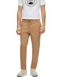 BOSS - Boss By Slim-fit Paper-touch Stretch Cotton Trousers - Lyst