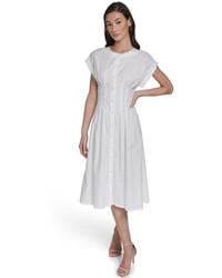 Calvin Klein - Button Down A-line Midi Dress - Lyst