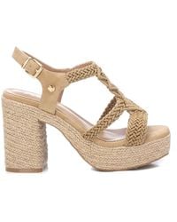 Xti - Heeled Jute Platform Sandals By - Lyst
