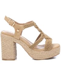 Xti - Heeled Jute Platform Sandals By - Lyst