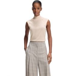 BOSS - Boss By Merino Wool Sleeveless Mock Neck Top - Lyst