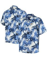 Lids Seattle Seahawks Tommy Bahama Big & Tall Sport Harbor Island Hibiscus  Silk Button-Up Shirt - Navy