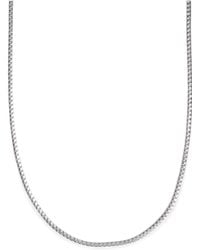 Macy's Men's Sterling Silver Necklace, 24" 3mm Franco Box Chain - Metallic