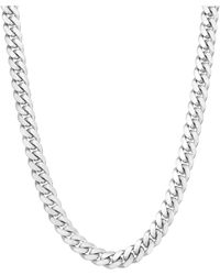 Macy's Solid Cuban Link 22" Chain Necklace In Sterling Silver - Metallic