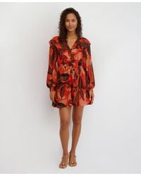 Kensie - Long-sleeve V-neck Dress - Lyst