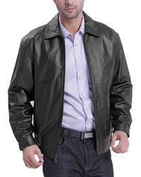BGSD - Men Derrick Leather Bomber Jacket - Lyst