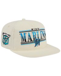 KTZ - Miami Marlins Throwback Bar Golfer Corduroy Snapback Hat - Lyst