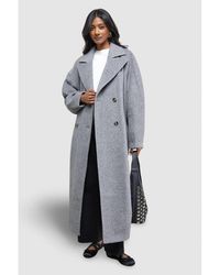 Warehouse - Oversized Pleat Back Detail Maxi Coat - Lyst