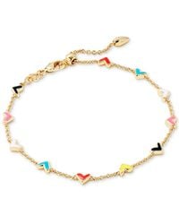 Kendra Scott - 14k Gold-plated Color Heart Adjustable Link Bracelet - Lyst