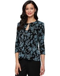 Alex Evenings - Printed Glitter-knit Scoop-neck Tank Top & Jacket - Lyst