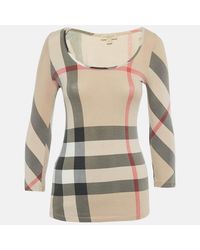Pre-owned Burberry - Brit Light Giant Check Cotton Knit Top - Lyst