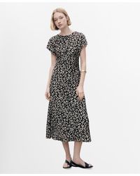 Mango - Frayed Ends Leopard Print Dress - Lyst