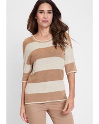 Olsen - Cotton Blend Striped Pullover - Lyst