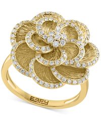 Effy - Effy® Diamond Flower Statement Ring (1/2 Ct. T.w.) In 14k Gold - Lyst