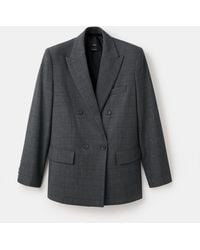 Mango - Double-breasted Check Suit Jacket - Lyst