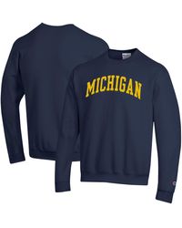 Champion - Michigan Wolverines Basic Arch Fleece Pullover Sweatshirt - Lyst