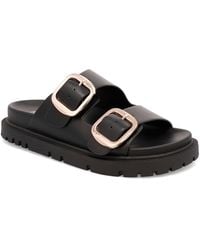 MIA - Gen Double Buckle Flat Slide Sandals - Lyst