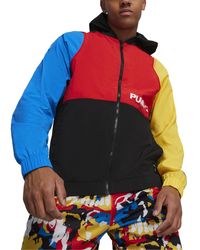 PUMA - Winners Circle Colorblocked Full-zip Hooded Jacket - Lyst