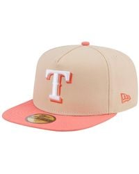 KTZ - Light Beige/coral Texas Rangers Two-tone Color Pack A-frame 59fifty Fitted Hat - Lyst