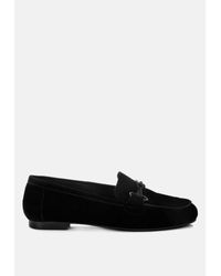 Rag & Co - Awen Monochromatic Horsebit Real Suede Loafers - Lyst