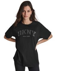 DKNY - Sport Varsity Satin Logo Oversized Cotton T-shirt - Lyst