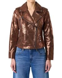 Velez - Royal Glass Leather Biker Jacket - Lyst