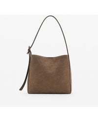 Mango - Suede Leather Shopper Bag - Lyst