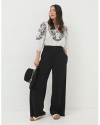 FatFace - Shirred Wide Leg Palazzo Trousers - Lyst
