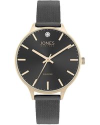 Jones New York - Genuine Diamond Gold-tone Accents Metal Strap Analog Watch 33.5mm - Lyst