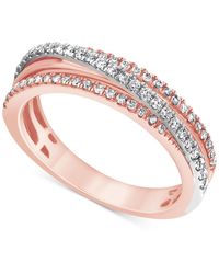 Macy's - Diamond Triple Row Crossover Ring (3/8 Ct. T.w. - Lyst