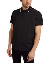 Guess - Logo Taped Tipped Collar Polo Shirt - Lyst
