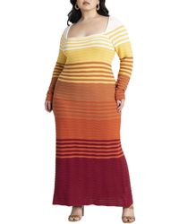 Eloquii - Plus Size Crochet Multicolor Maxi Dress - Lyst