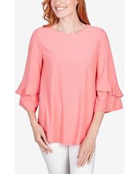 Ruby Rd. - Petite Swiss Dot Textured Solid Party Top - Lyst