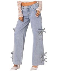 Edikted - Bows 4 Days Low Rise baggy Jeans - Lyst