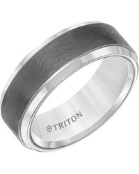 Triton - Crystalline Finish Tungsten Comfort Fit Wedding Band - Lyst