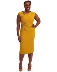 Kasper - Asymmetrical-neck Midi Dress - Lyst