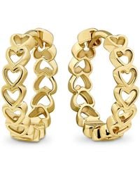 DEVATA - Open Heart Hoop Earrings - Lyst