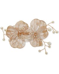 Lonna & Lilly - Gold-tone Pave & Imitation Pearl Flower Hair Barrette - Lyst