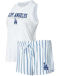 Concepts Sport - Los Angeles Dodgers Reel Pinstripe Tank Top And Shorts Sleep Set - Lyst