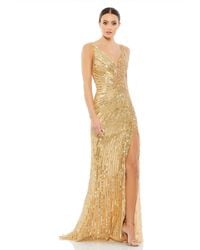 Mac Duggal - Beaded Floral Sleeveless Gown - Lyst