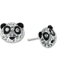 Macy's - Crystal Pave Panda Head Stud Earrings - Lyst