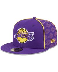 KTZ - Los Angeles Lakers Piped And Flocked 59fifty Fitted Hat - Lyst