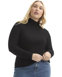 June + Vie - June + Vie Plus Size Ribbed Mock Neck Top - Lyst