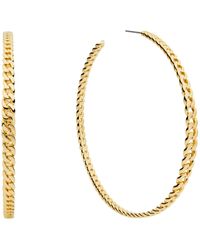 Michael Kors - Precious Metal-plated Brass Curb Link Hoop Earrings - Lyst