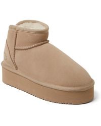 Dearfoams - Fireside By Kingston Genuine Shearling Platform Bootie - Lyst