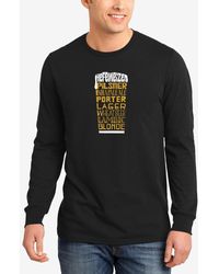 LA Pop Art - Styles Of Beer Word Art Long Sleeves T-shirt - Lyst