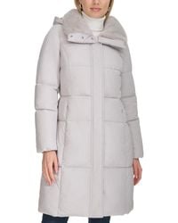 Cole Haan - Shine Faux-fur-collar Hooded Puffer Coat - Lyst