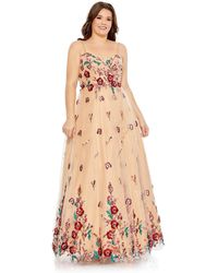 Mac Duggal - Plus Size Embellished Butterfly Sleeveless Lace Up Gown - Lyst