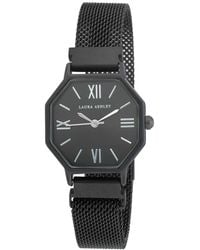 Laura Ashley - Octagon Black Alloy Mesh Bracelet Watch 25mm - Lyst