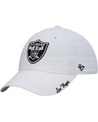 47 Brand White Las Vegas Raiders Miata Clean Up Primary Adjustable Hat